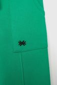 Дитячі спортивні штани United Colors of Benetton колір зелений однотонні (3602866)