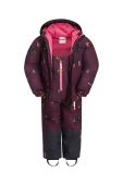 Дитячі штани для зимових видів спорту Jack Wolfskin GLEEL 2L INS PRINT BIB колір бордовий Дитячі штани для зимових видів спорту Jack Wolfskin GLEEL 2L INS PRINT BIB колір бордовий