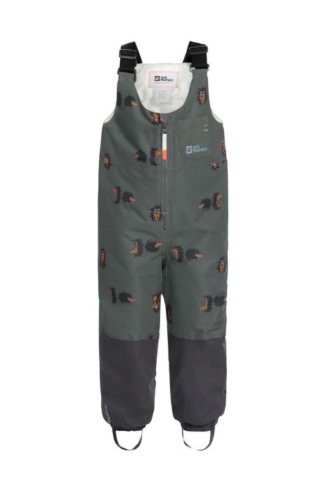 Дитячі штани для зимових видів спорту Jack Wolfskin GLEEL 2L INS PRINT BIB колір сірий Дитячі штани для зимових видів спорту Jack Wolfskin GLEEL 2L INS PRINT BIB колір сірий
