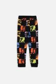 Дитячі бавовняні штани Coccodrillo ZC3120105ASK ART SPORT KIDS колір чорний візерунок Дитячі бавовняні штани Coccodrillo ZC3120105ASK ART SPORT KIDS колір чорний візерунок