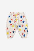 Бавовняні штани для немовлят Bobo Choses колір білий візерунок