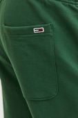 Бавовняні штани Tommy Jeans колір зелений однотонні