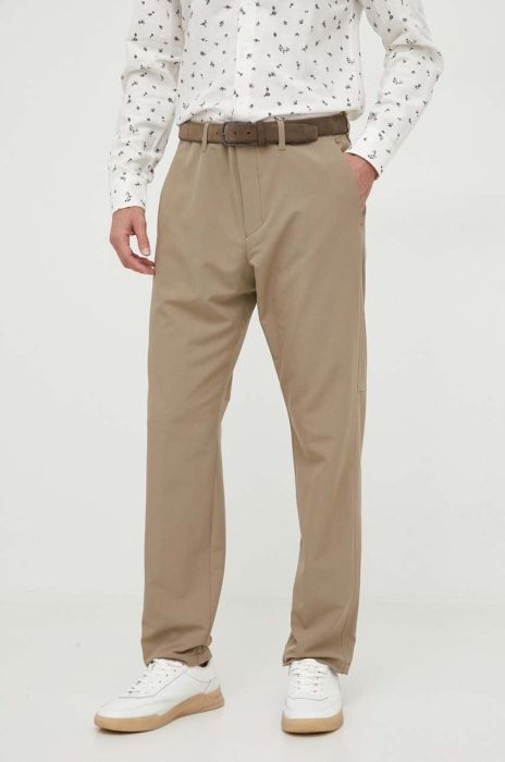 Штани Boss Green BOSS GREEN чоловічі колір бежевий пряме