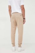 Штани з домішкою вовни BOSS колір бежевий меланж Штани з домішкою вовни BOSS колір бежевий меланж