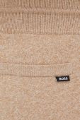Штани з домішкою вовни BOSS колір бежевий меланж Штани з домішкою вовни BOSS колір бежевий меланж