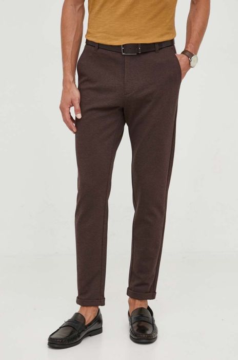 Штани Lindbergh чоловічі колір коричневий фасон chinos Штани Lindbergh чоловічі колір коричневий фасон chinos