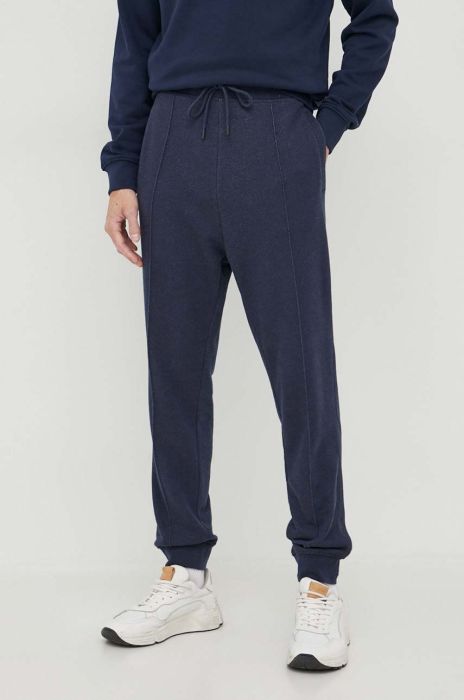 Бавовняні спортивні штани Boss Orange BOSS ORANGE меланж колір блакитний Бавовняні спортивні штани Boss Orange BOSS ORANGE меланж колір блакитний