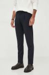 Штани з домішкою вовни Tommy Hilfiger колір синій облягаюче (3401443) Штани з домішкою вовни Tommy Hilfiger колір синій облягаюче (3401443)