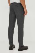 Штани з домішкою вовни BOSS колір сірий облягаюче
