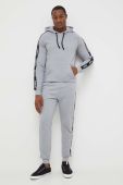 Бавовняні штани лаунж HUGO колір сірий з аплікацією Бавовняні штани лаунж HUGO колір сірий з аплікацією