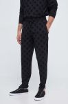 Штани лаунж HUGO колір чорний візерунок Штани лаунж HUGO колір чорний візерунок
