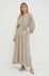 Сукня з домішкою льону Bruuns Bazaar Lavatera Hania колір бежевий maxi розкльошена