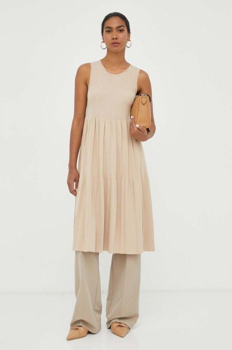 Сукня Weekend Max Mara колір бежевий mini розкльошена