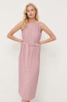 Сукня Max Mara Leisure колір рожевий midi пряма (3410327) Сукня Max Mara Leisure колір рожевий midi пряма (3410327)