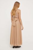 Сукня MAX&Co. колір бежевий maxi розкльошена