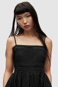 Бавовняна сукня AllSaints колір чорний midi розкльошена