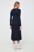 Вовняна сукня Weekend Max Mara колір синій midi облягаюча