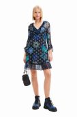 Сукня Desigual колір синій mini розкльошена