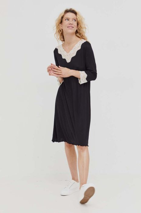 Нічна сорочка United Colors of Benetton жіноча колір чорний Нічна сорочка United Colors of Benetton жіноча колір чорний