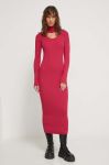 Сукня HUGO колір рожевий midi облягаюча (3642418)