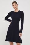 Вовняна сукня Tommy Hilfiger колір синій mini розкльошена