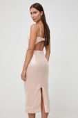 Сукня Bardot колір рожевий midi облягаюча (3575858)