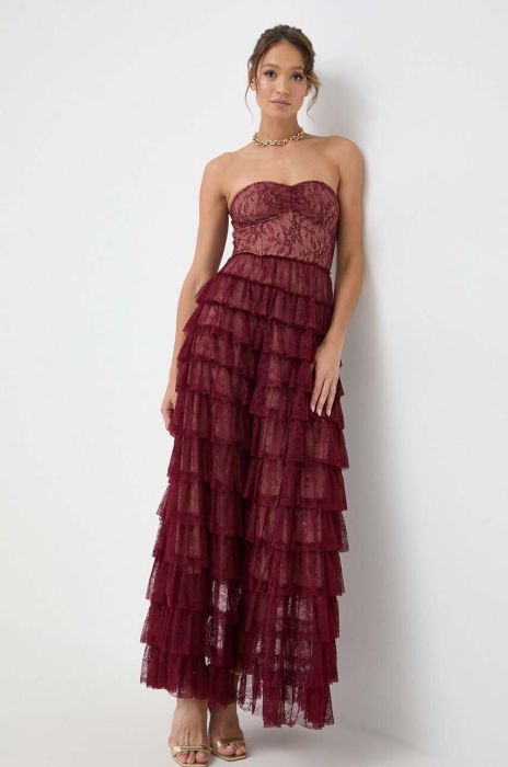 Сукня Twinset колір бордовий maxi розкльошена (3635344) Сукня Twinset колір бордовий maxi розкльошена (3635344)