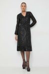 Сукня Twinset колір чорний midi розкльошена (3630327)