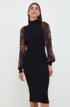 Сукня Twinset колір чорний midi облягаюча (3591877)