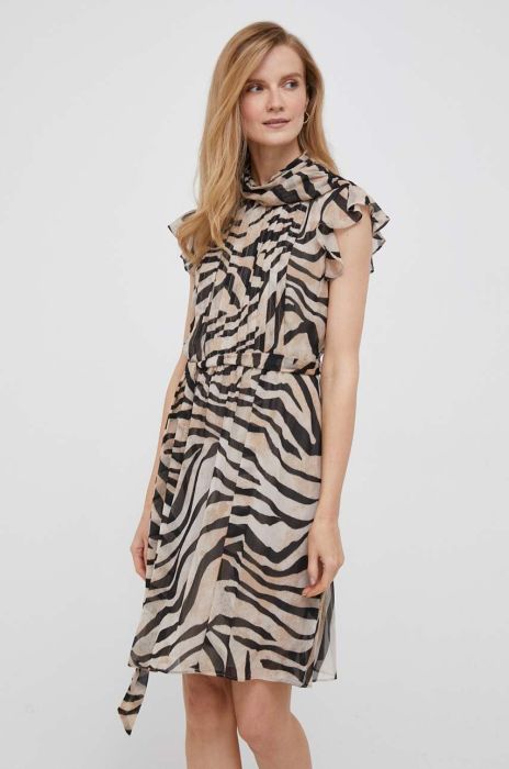 Сукня Dkny колір бежевий mini розкльошена (3471417)