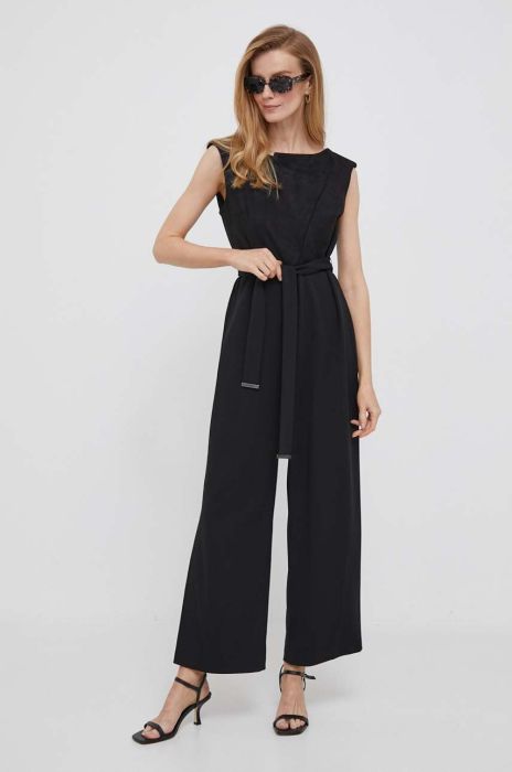 Комбінезон Dkny колір чорний овальне декольте Комбінезон Dkny колір чорний овальне декольте