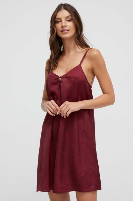 Нічна сорочка Tommy Hilfiger колір бордовий (3602997) Нічна сорочка Tommy Hilfiger колір бордовий (3602997)