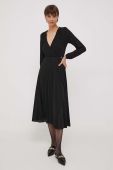 Сукня Artigli колір чорний midi розкльошена (3676517)