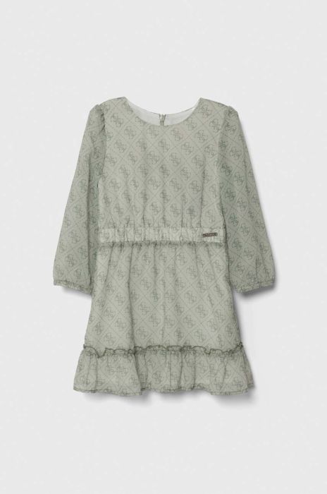Дитяча сукня Guess колір зелений midi розкльошена (3404642)
