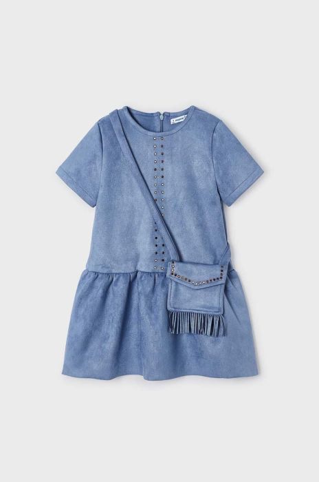 Сукня Mayoral mini розкльошена колір блакитний Сукня Mayoral mini розкльошена колір блакитний