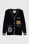 Дитячий кардиган Guess колір синій легкий