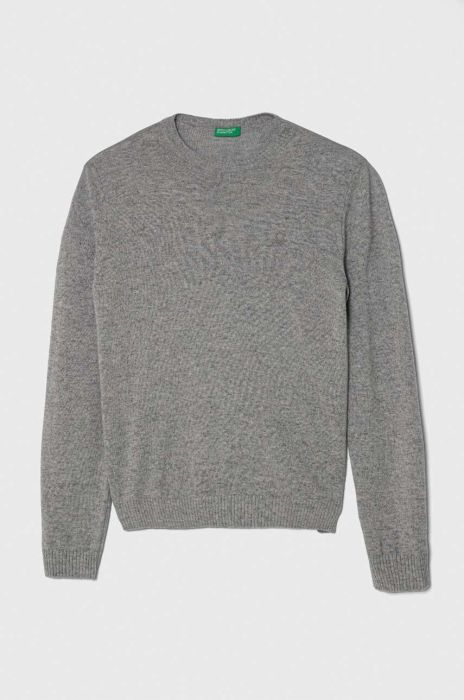 Дитячий светр з домішкою вовни United Colors of Benetton колір сірий легкий (3467836)