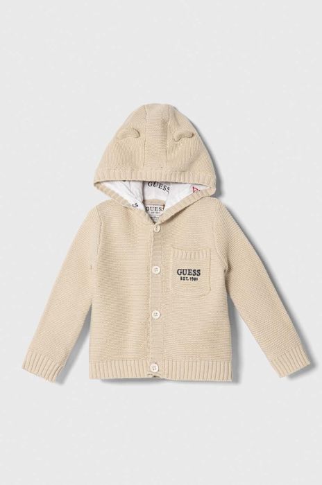 Дитячий бавовняний кардиган Guess колір бежевий (3497738) Дитячий бавовняний кардиган Guess колір бежевий (3497738)
