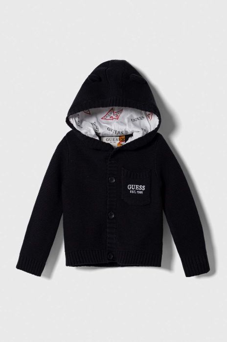 Дитячий бавовняний кардиган Guess колір синій Дитячий бавовняний кардиган Guess колір синій