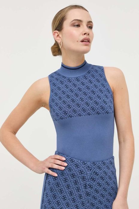 Топ Guess жіночий півгольф колір блакитний (3333135) Топ Guess жіночий півгольф колір блакитний (3333135)
