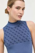 Топ Guess жіночий півгольф колір блакитний (3333135) Топ Guess жіночий півгольф колір блакитний (3333135)