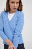 Вовняний светр Polo Ralph Lauren жіночий легкий колір блакитний (3388675)