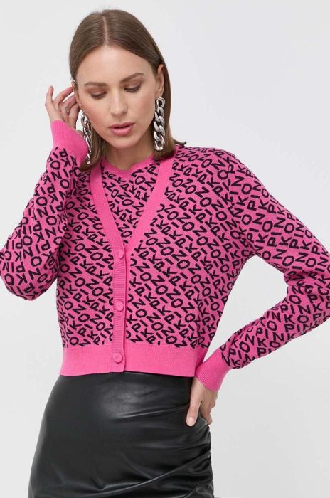 Кардиган з домішкою вовни Pinko колір фіолетовий легкий Кардиган з домішкою вовни Pinko колір фіолетовий легкий