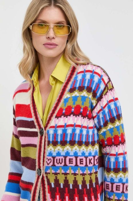 Вовняний кардиган Weekend Max Mara колір барвистий Вовняний кардиган Weekend Max Mara колір барвистий