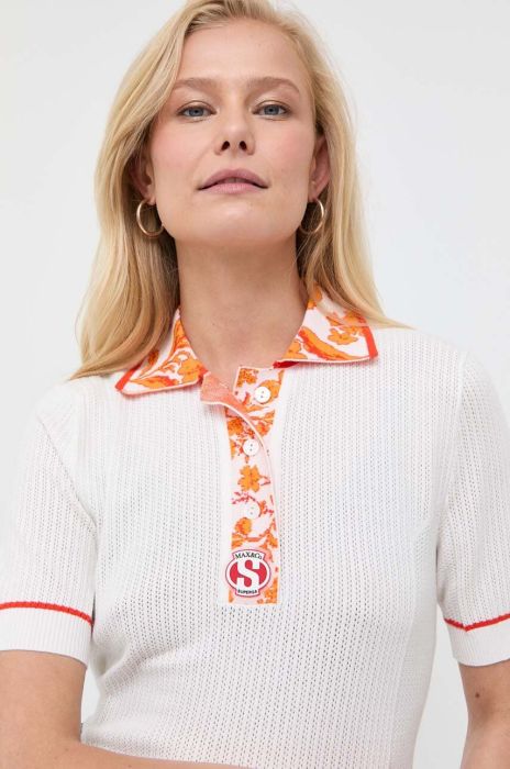 Сорочка MAX&Co. Supermax x Superga жіночі колір білий Сорочка MAX&Co. Supermax x Superga жіночі колір білий