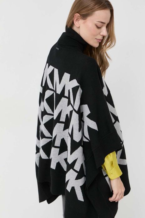 Пончо з домішкою вовни MICHAEL Michael Kors колір чорний Пончо з домішкою вовни MICHAEL Michael Kors колір чорний