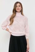 Светр з домішкою вовни Twinset жіночий колір рожевий легкий гольф
