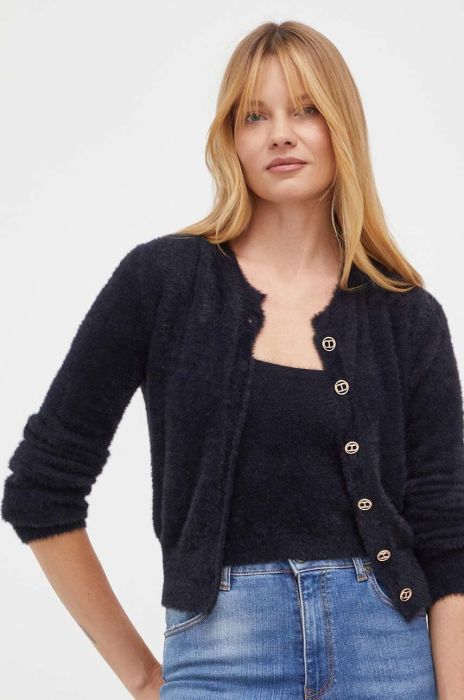 Кардиган і топ Twinset колір чорний легкий