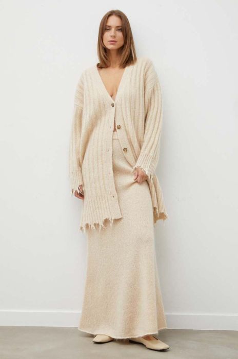 Вовняний кардиган Herskind колір бежевий легкий Вовняний кардиган Herskind колір бежевий легкий