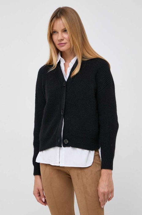 Кардиган з домішкою вовни Weekend Max Mara колір чорний Кардиган з домішкою вовни Weekend Max Mara колір чорний